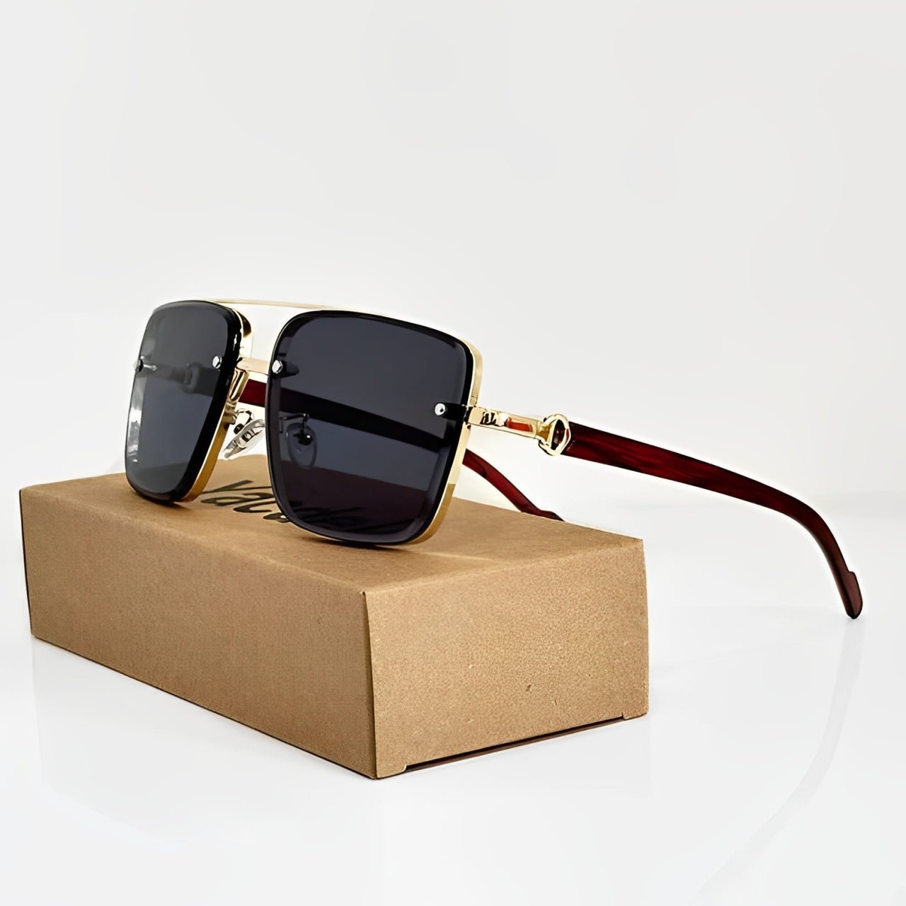 Women's Rimless Sunglasses Square Aviator and Gradient Lens
