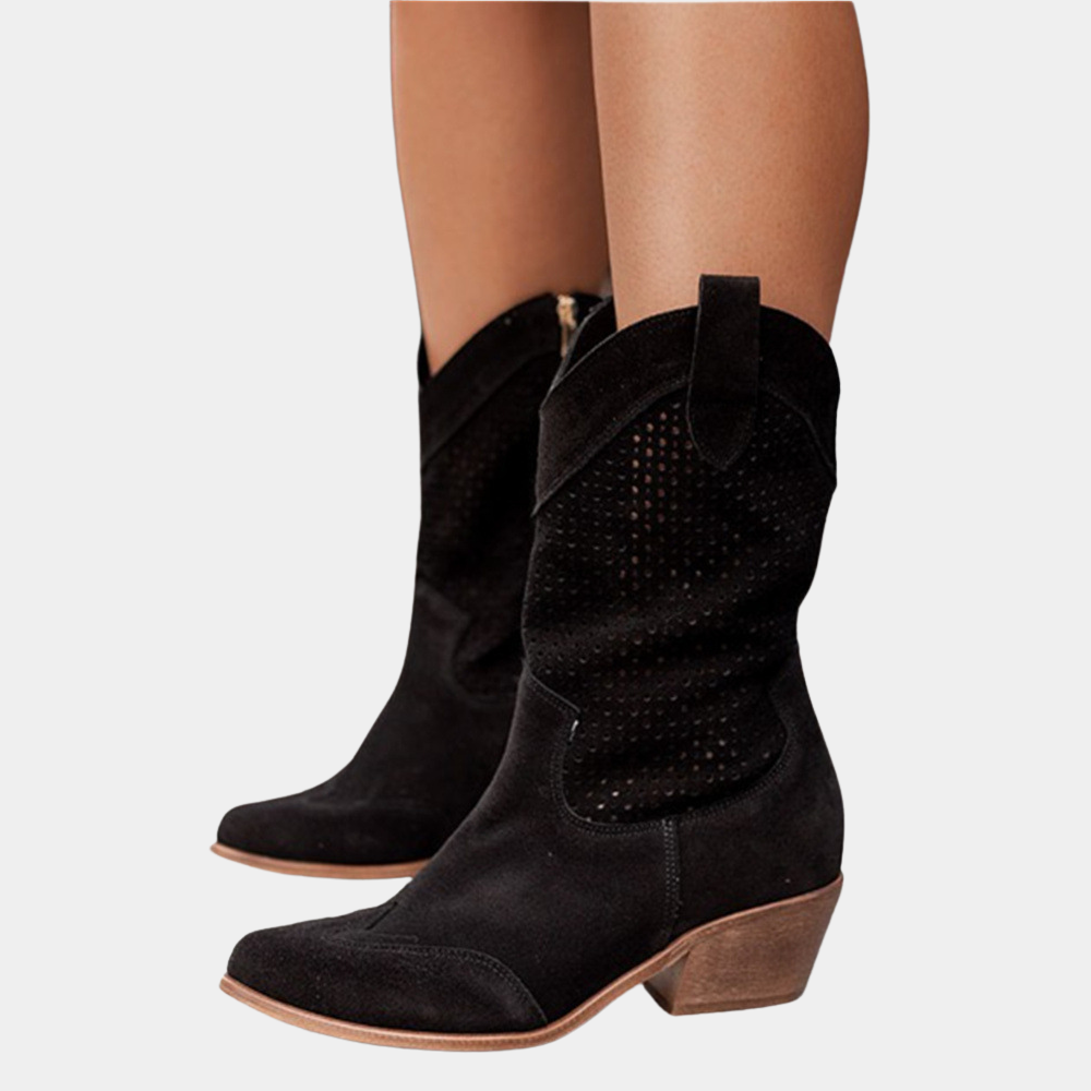 Women's Orthopedic Cowboy Boots Vintage Comfortable Block Heel