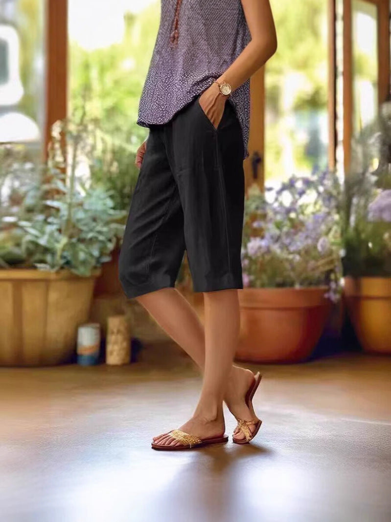 Women's Knee Length Shorts Casual Loose Fit Summer