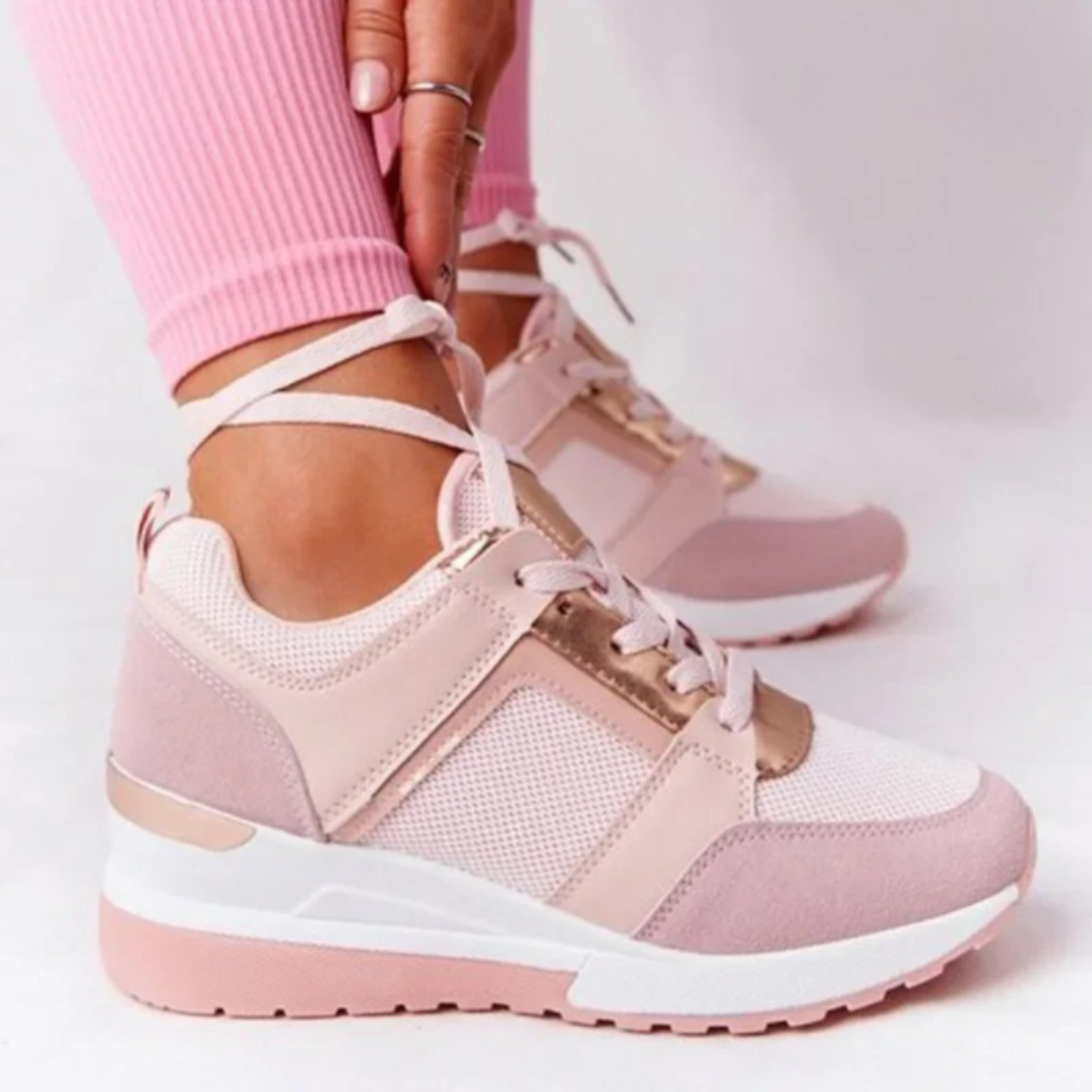 Women's Orthopedic Sneakers Comfortable Lace-Up Wedge Platform