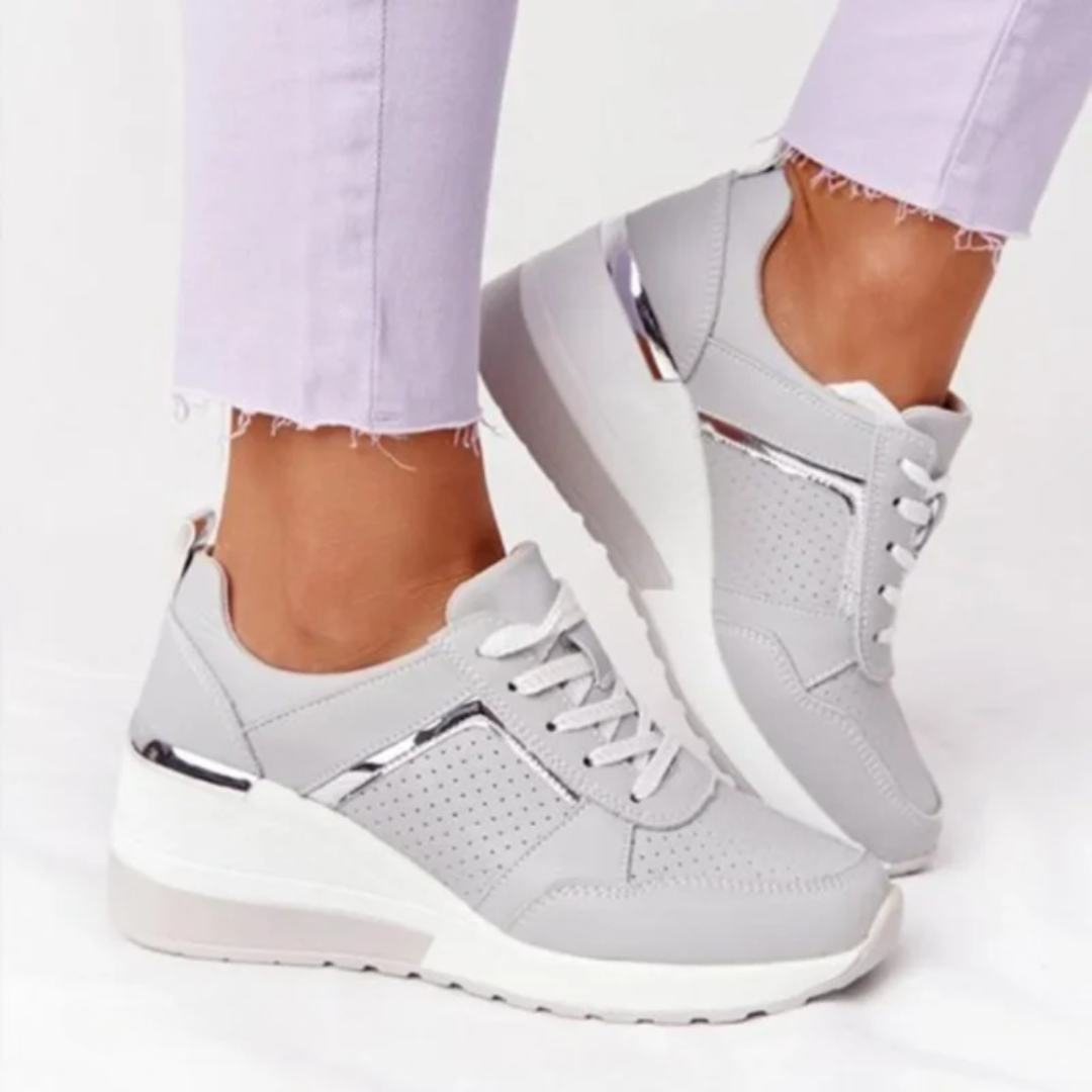 Women's Orthopedic Sneakers Comfortable Lace-Up Wedge Platform
