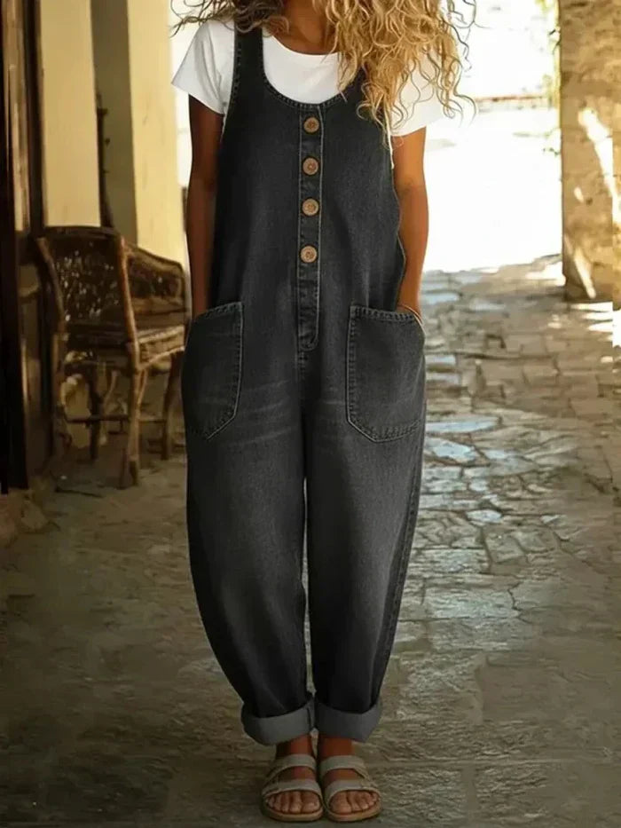 Women's Loose Jumpsuit Casual Sleeveless Denim Overalls