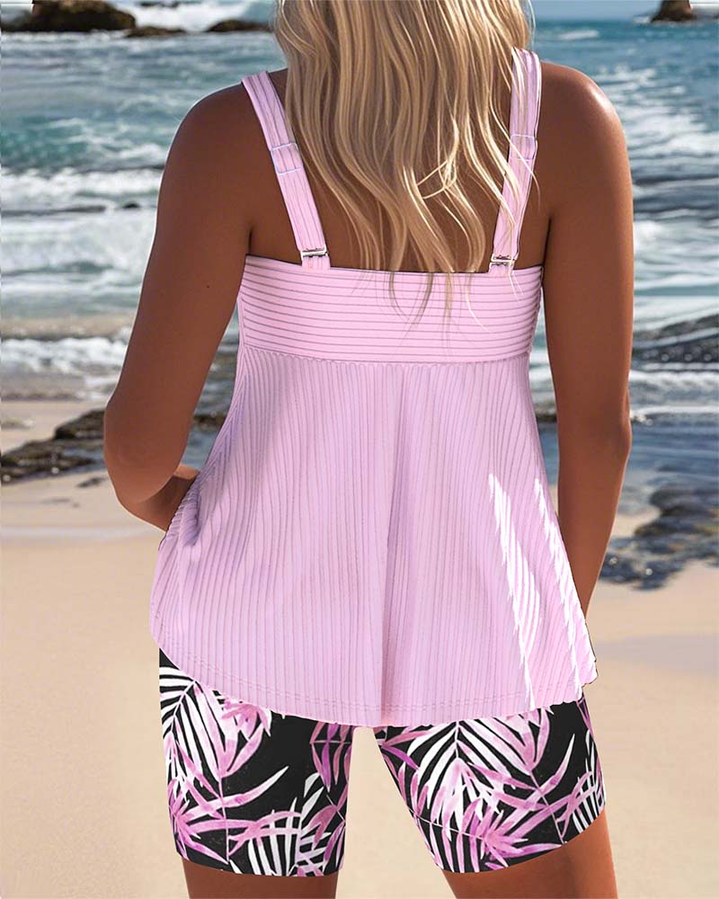 Women's Tummy Control Tankini Set V-Neck Bathing Suit
