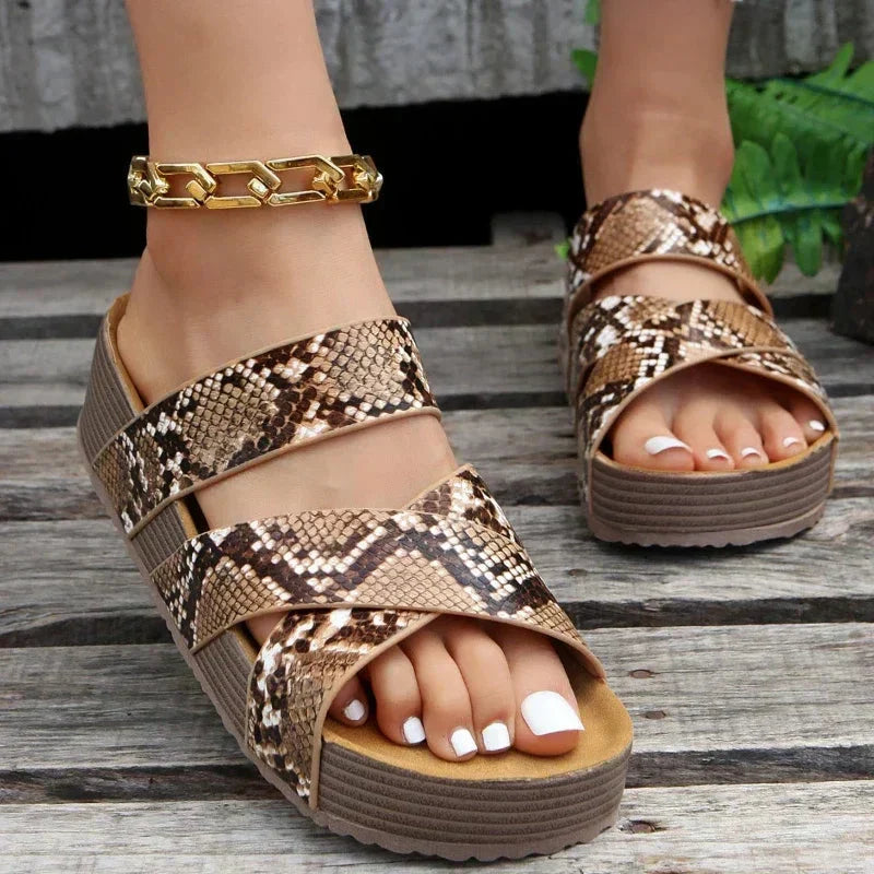 Women's Orthopedic Sandals Cushioned Open Toe Braided Cross Strap