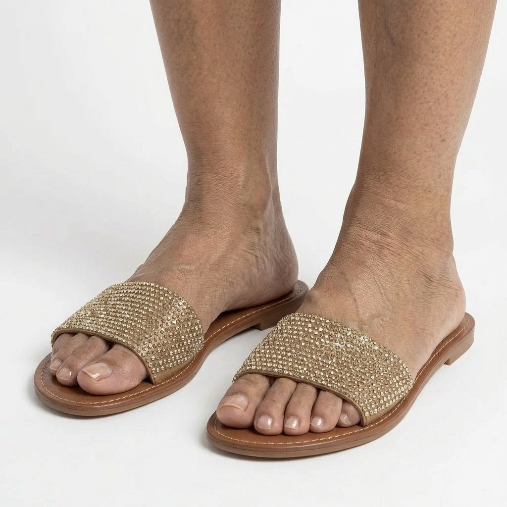 Women's Orthopedic Slip Ons Textured Strap and Contrast Stitching