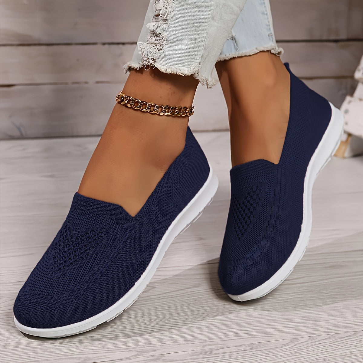 Women's Slip-On Sneakers Orthopedic Knitted Mesh and Cushion Sole