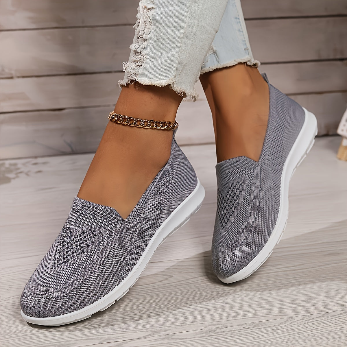 Women's Slip-On Sneakers Orthopedic Knitted Mesh and Cushion Sole