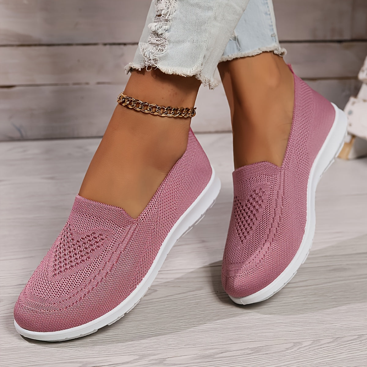 Women's Slip-On Sneakers Orthopedic Knitted Mesh and Cushion Sole