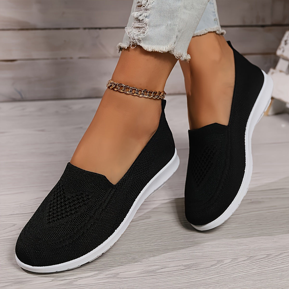 Women's Slip-On Sneakers Orthopedic Knitted Mesh and Cushion Sole