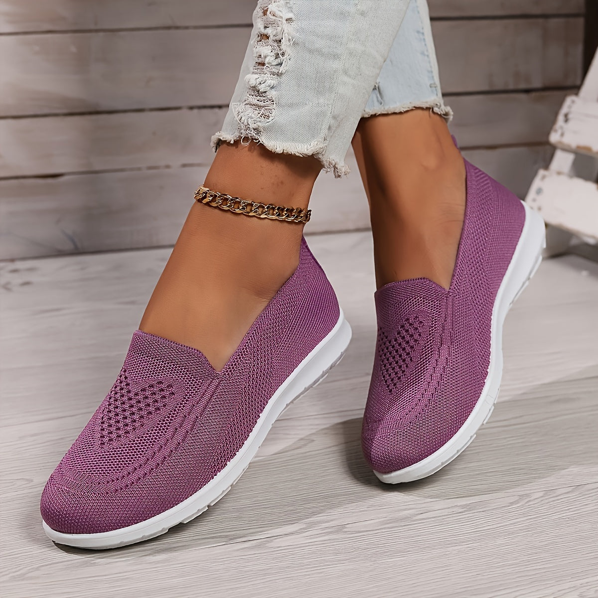 Women's Slip-On Sneakers Orthopedic Knitted Mesh and Cushion Sole