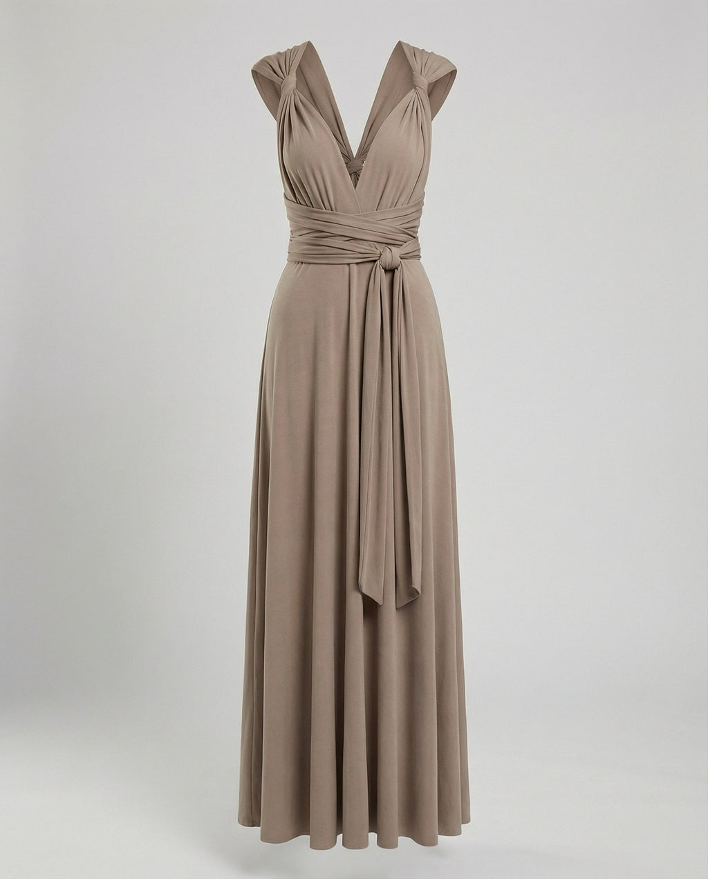 Women's Multiway Wrap Maxi Dress - V-Neck and Multi-Tie Waist Detail