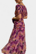 Women's Off the Shoulder Maxi Dress Wedding Guest Ruched Elegant