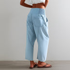 Women's Wide Leg Pants High Waisted Smocked Casual Trousers