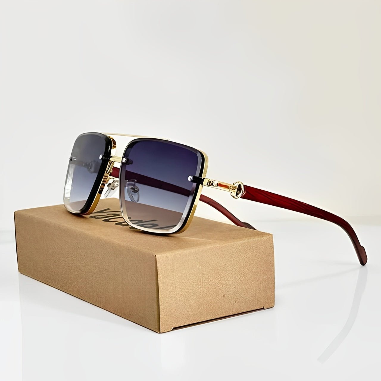 Women's Rimless Sunglasses Square Aviator and Gradient Lens
