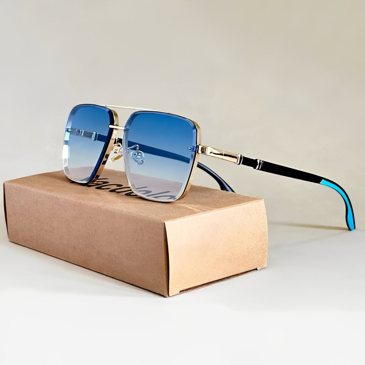 Women's Frameless Sunglasses Oversized Square and Gradient Lens