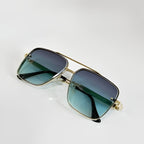 Women's Gradient Sunglasses Retro Square and Gold Frame