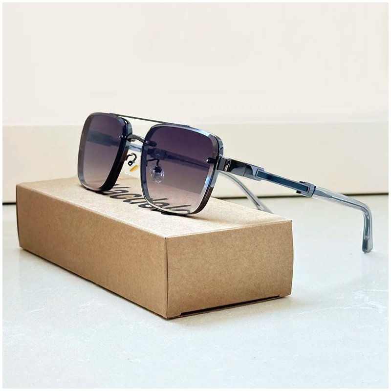 Women's Titanium Sunglasses Retro Square and Gold Frame