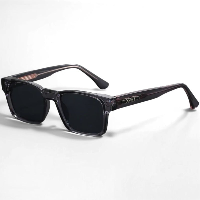 Women's Square Sunglasses Transparent Frame and Gradient Lens