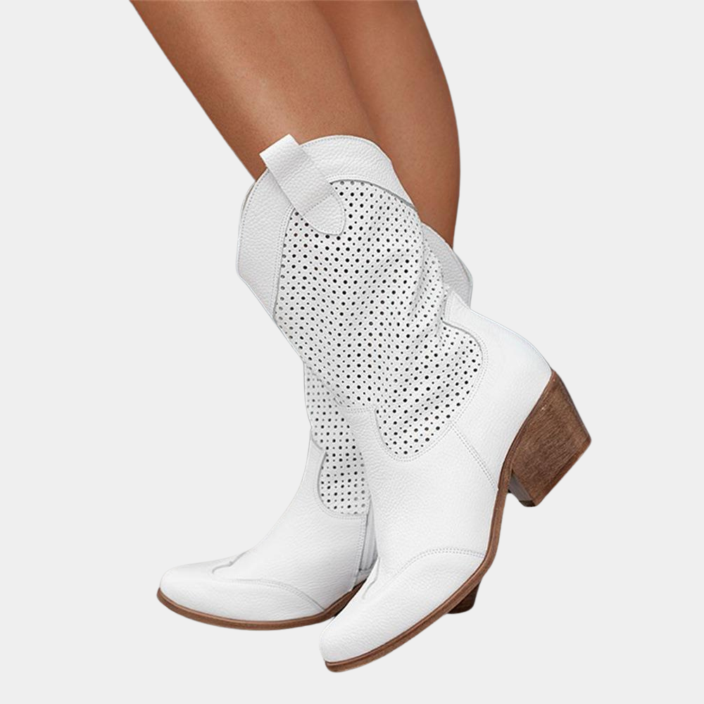 Women's Orthopedic Cowboy Boots Vintage Comfortable Block Heel