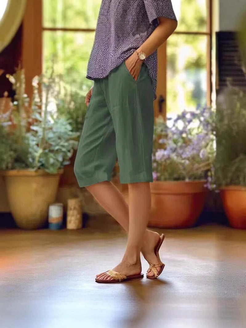 Women's Knee Length Shorts Casual Loose Fit Summer
