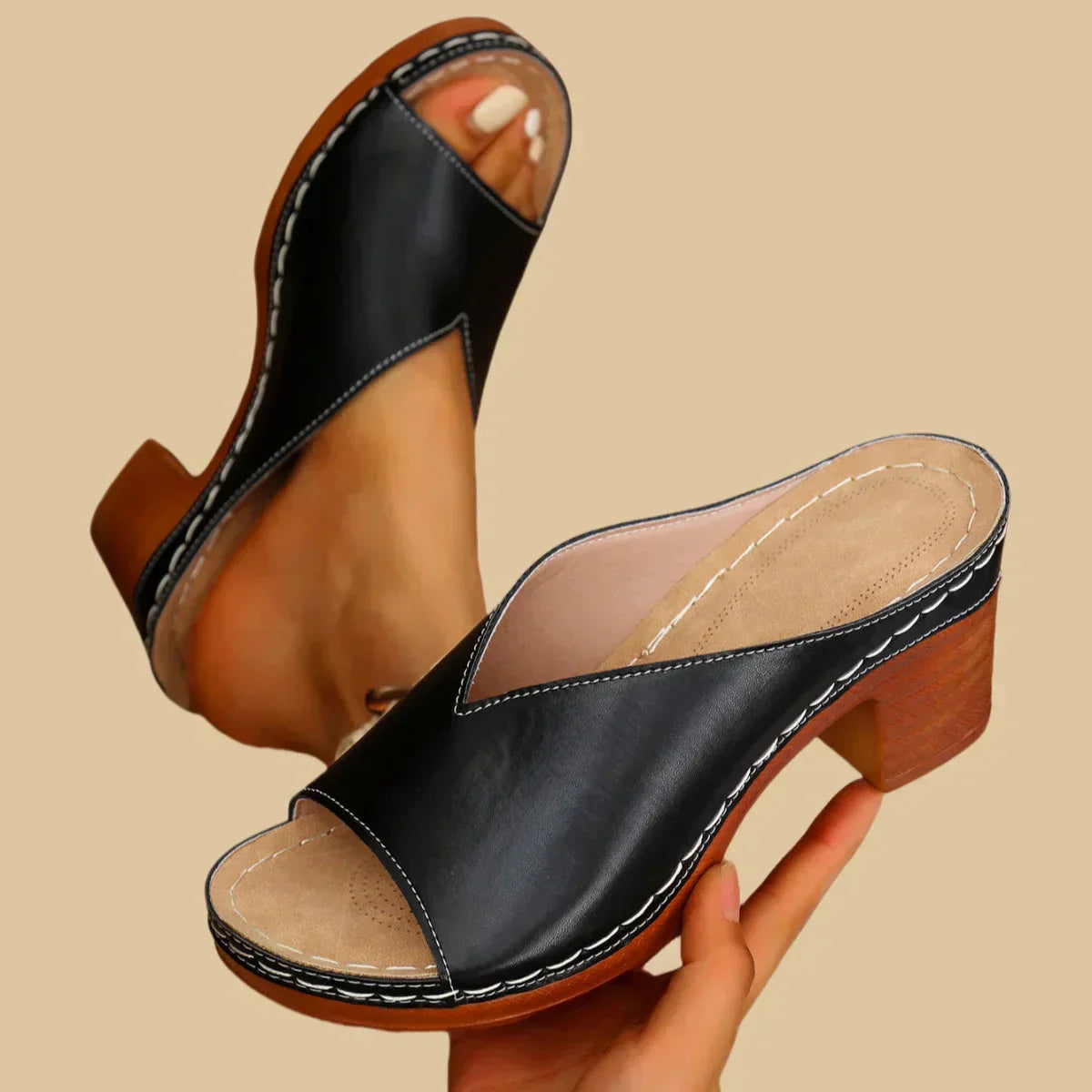 Women's Orthopedic Sandals Block Heel Strappy Chunky Summer Shoes