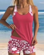 Women's Two-Piece Swimsuit High-Waisted Floral Print