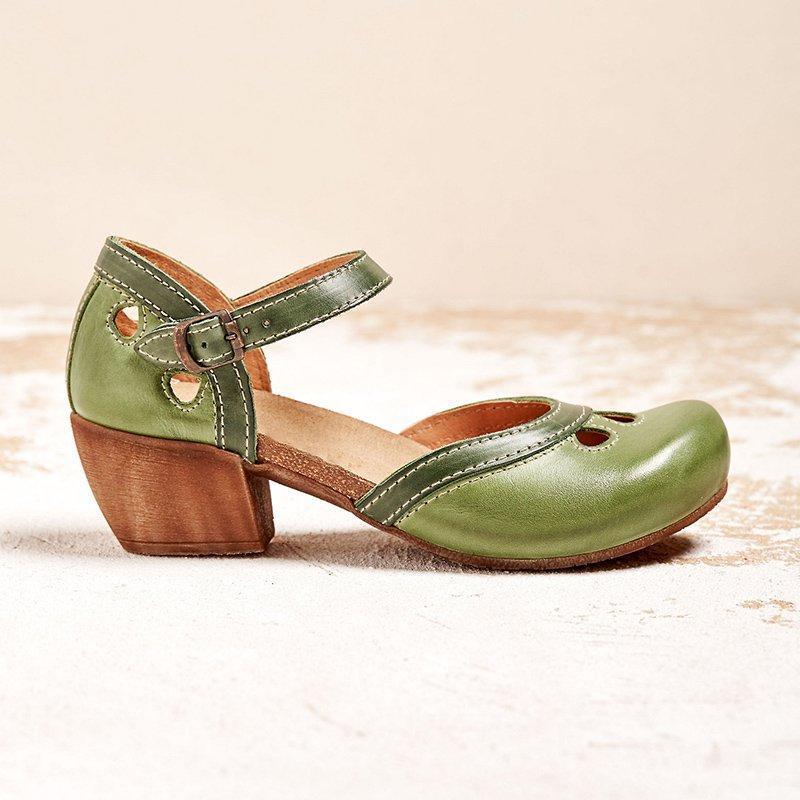 Women's Orthopedic Sandals Closed Toe Low Heel Cutout