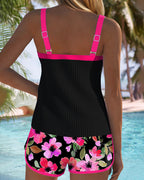 Women's Tummy Control Tankini Set Flattering Floral Bathing Suit