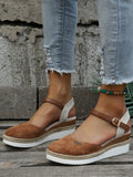 Women's Orthopedic Sandals Closed Toe Woven Espadrille Wedge