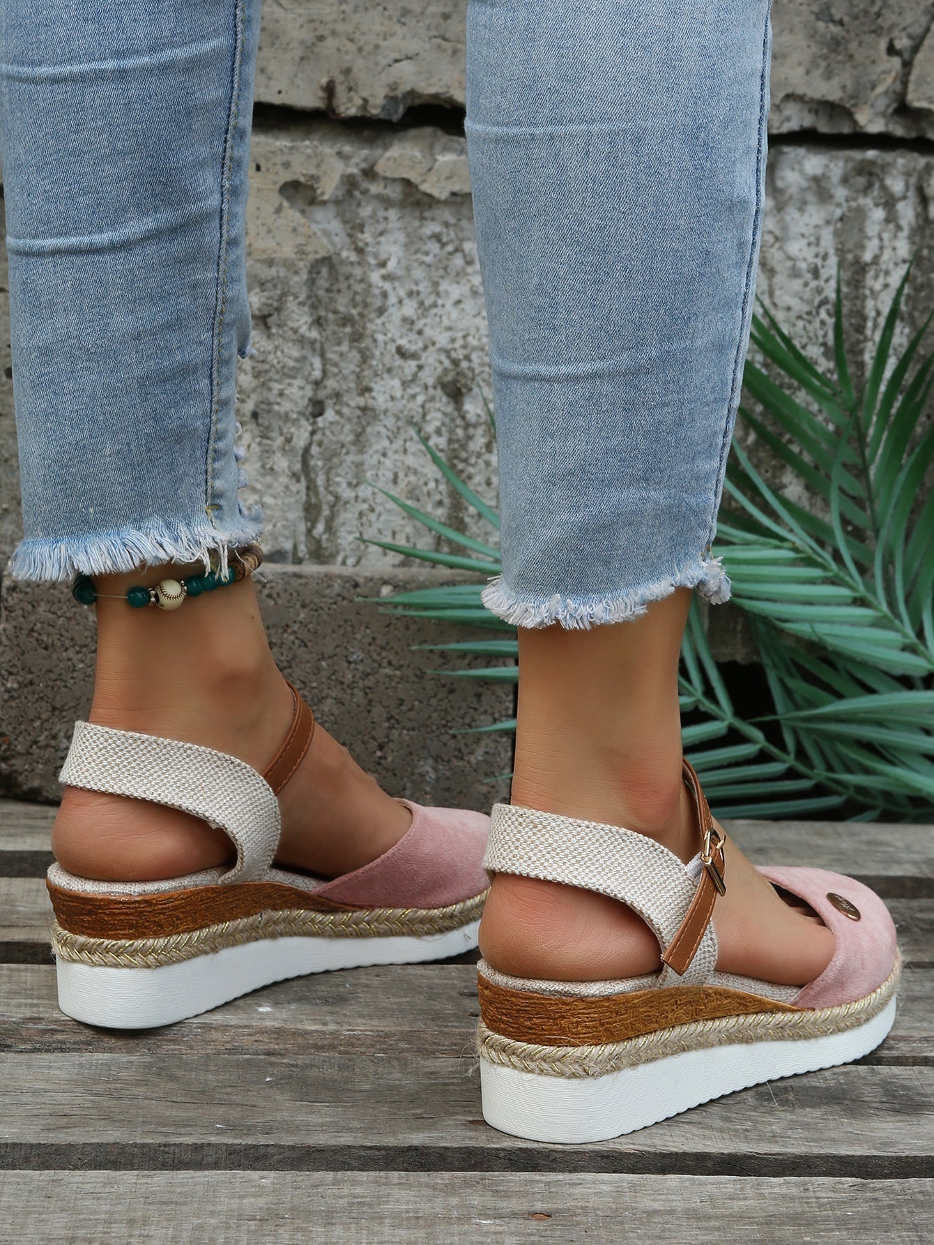 Women's Orthopedic Sandals Closed Toe Woven Espadrille Wedge