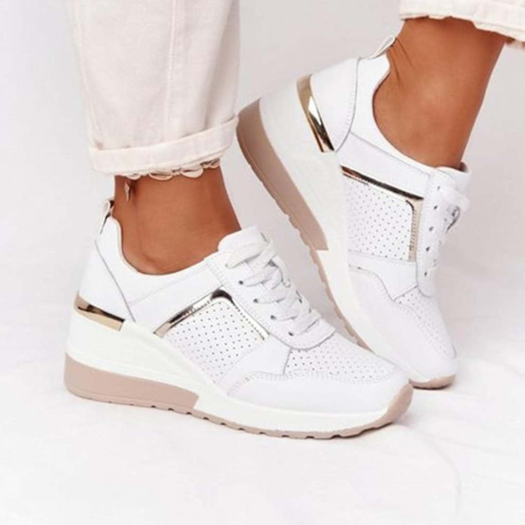 Women's Orthopedic Sneakers Comfortable Lace-Up Wedge Platform