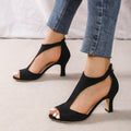 Women's Orthopedic Sandals Low Heel Peep Toe Zippered