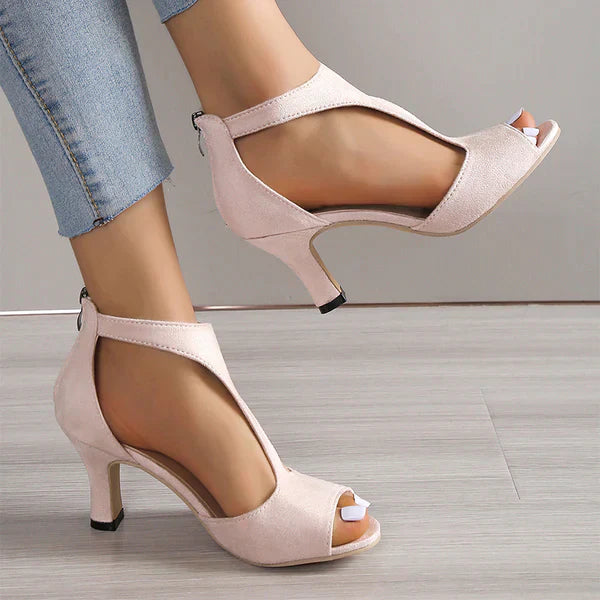 Women's Orthopedic Sandals Low Heel Peep Toe Zippered