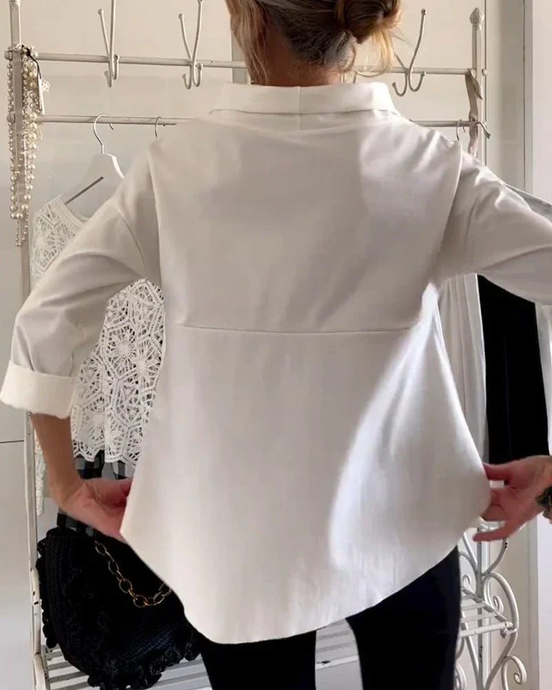 Women's Bateau Neck Casual Blouse Loose Fit Pullover Top
