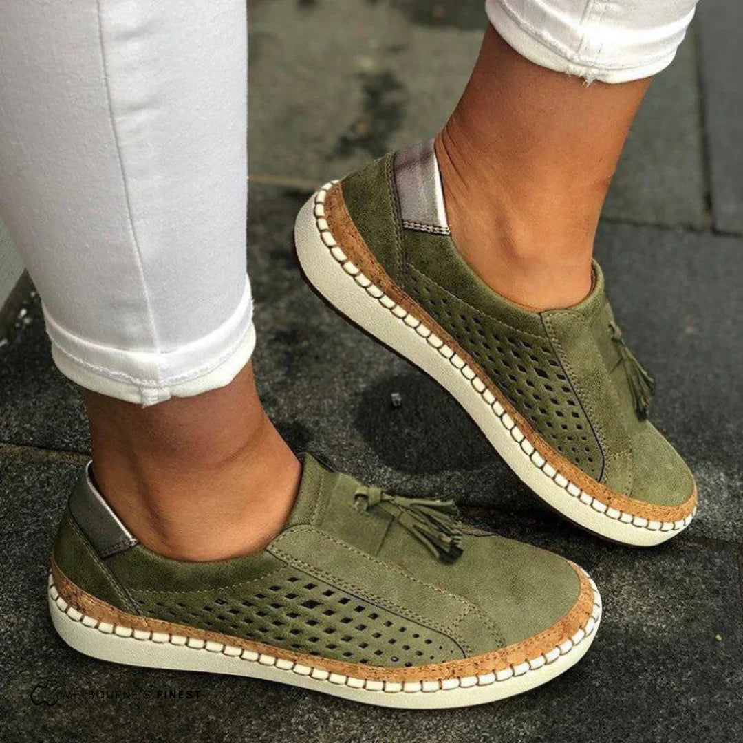 Women's Orthopedic Slip-On Sneakers Laser-Cut Tassel