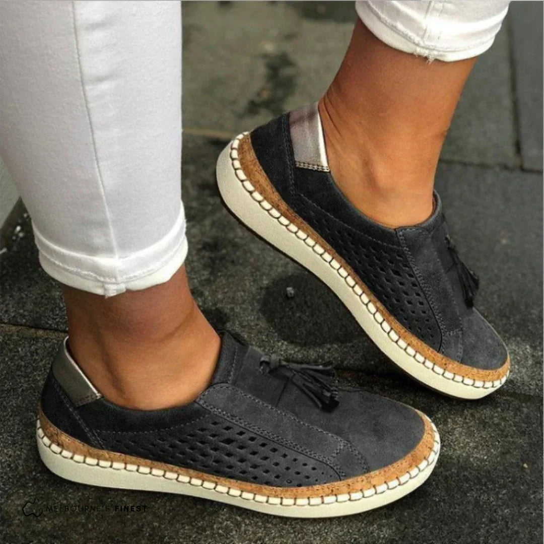 Women's Orthopedic Slip-On Sneakers Laser-Cut Tassel