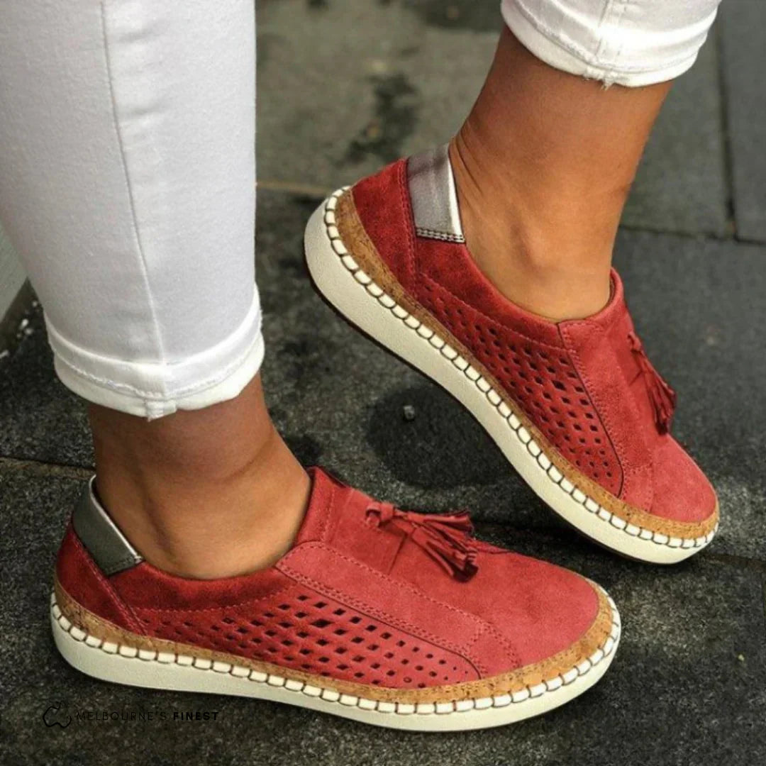 Women's Orthopedic Slip-On Sneakers Laser-Cut Tassel
