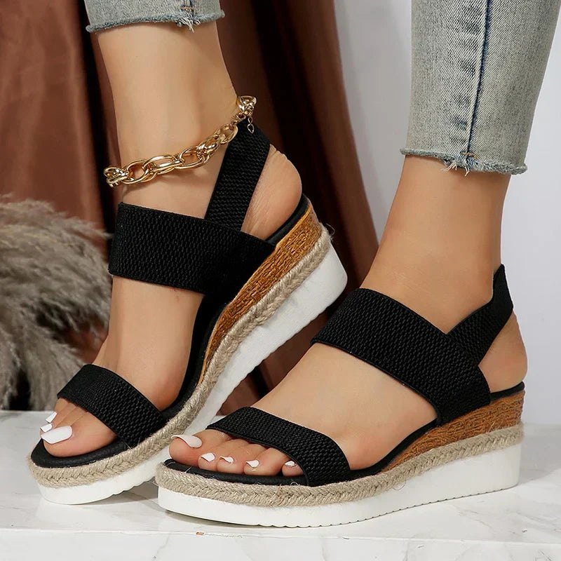 Women's Orthopedic Wedge Sandals Cushioned Elastic Stretch Strap