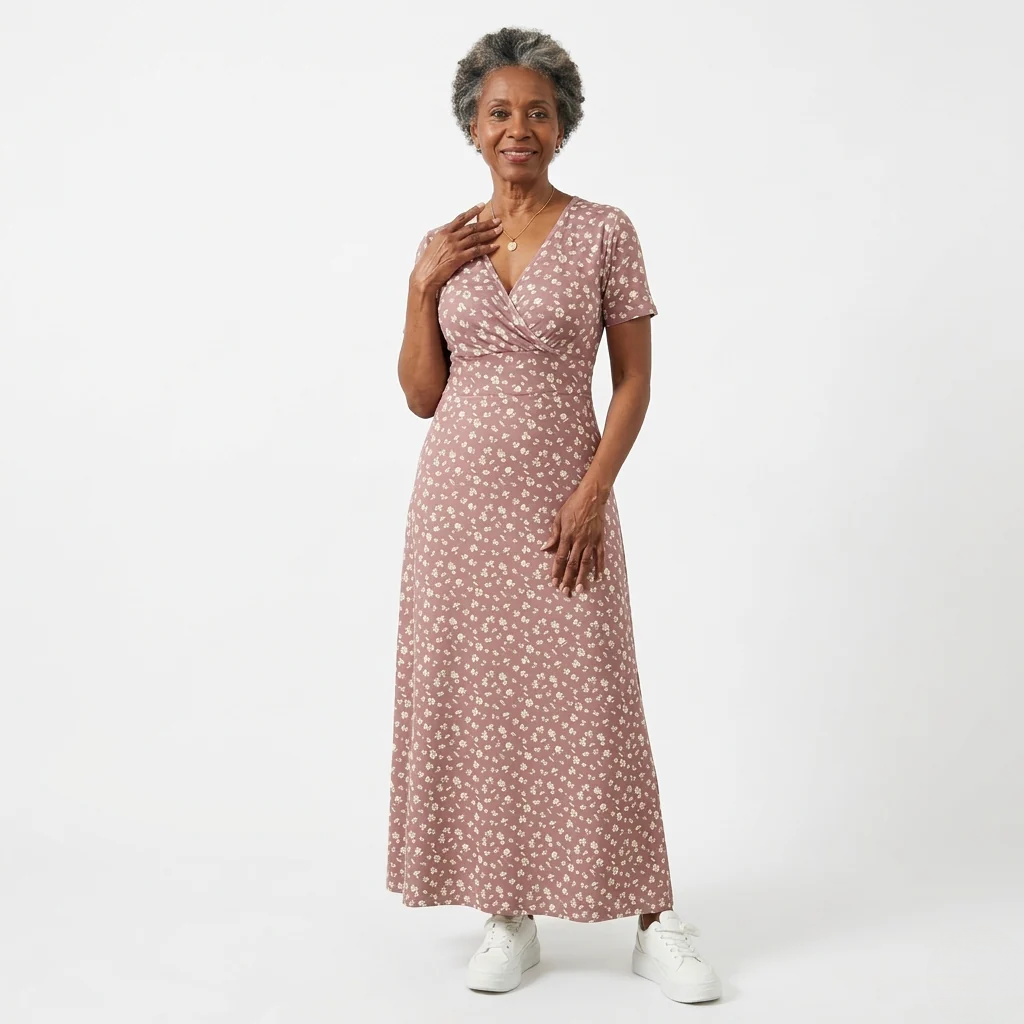 chinese dress ladies Women's Floral V-Neck Maxi Dress