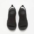 Women's Wedge Sandals Knitted Cut Out Cushion Design and Slingback Strap