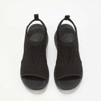 Women's Wedge Sandals Knitted Cut Out Cushion Design and Slingback Strap