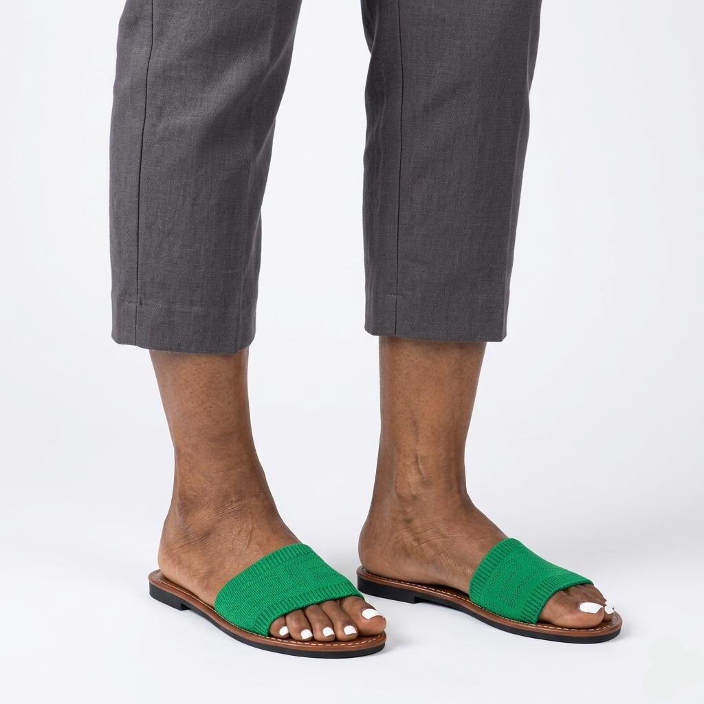 Women's Orthopedic Slip Ons Textured Strap and Contrast Stitching
